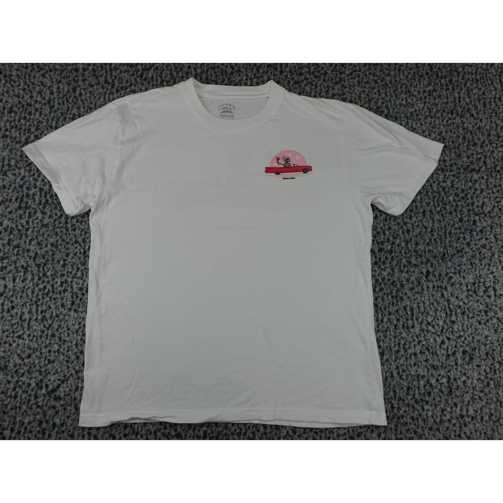 Young‎ & Reckless Graphic Tee Mens Large White Good Skeleton Streetwear T-Shirt